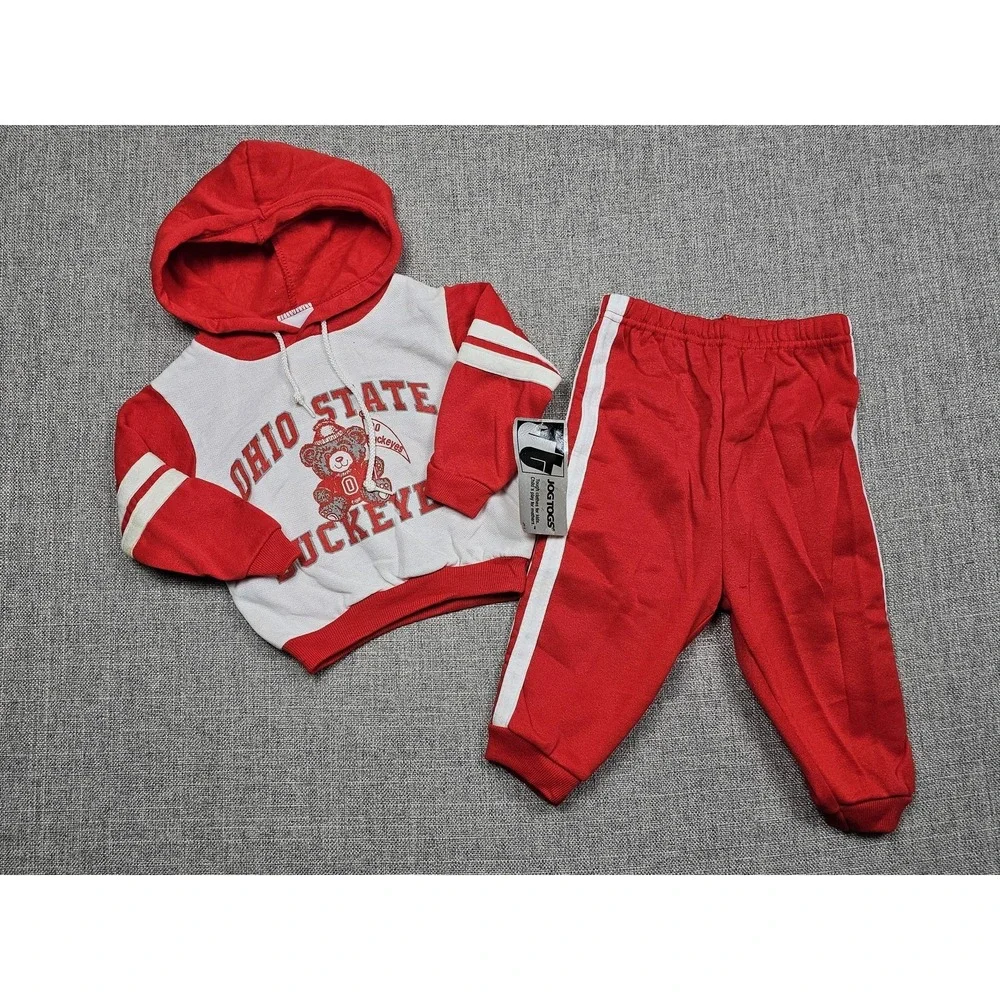 VTG Ohio State Buckeyes Sweatshirt Boys 18-24 Months Red NCAA Football JOG TOGS